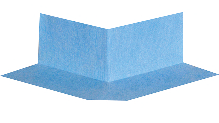 PCI Pecitape 90° A, blaue Ecke vor weißem Hintergrund